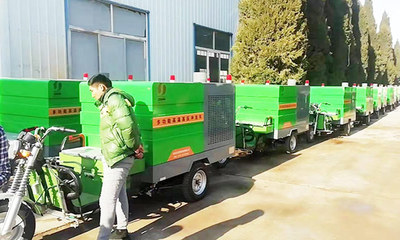 马路商业街重油污快速清理三轮多功能高温高压清洗车